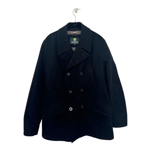 Navigare SZ L Black wool peacoat jacket - Picture 1 of 5